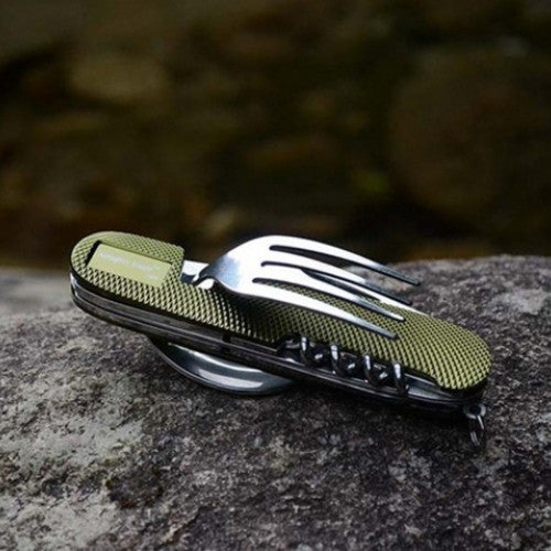 Folding Spoon Fork 7-in-1 Camping Hiking Cutlery